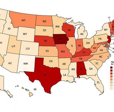 Procent dzieci, które ukończyły szkołę średnią w USA (w latach 2014-15)