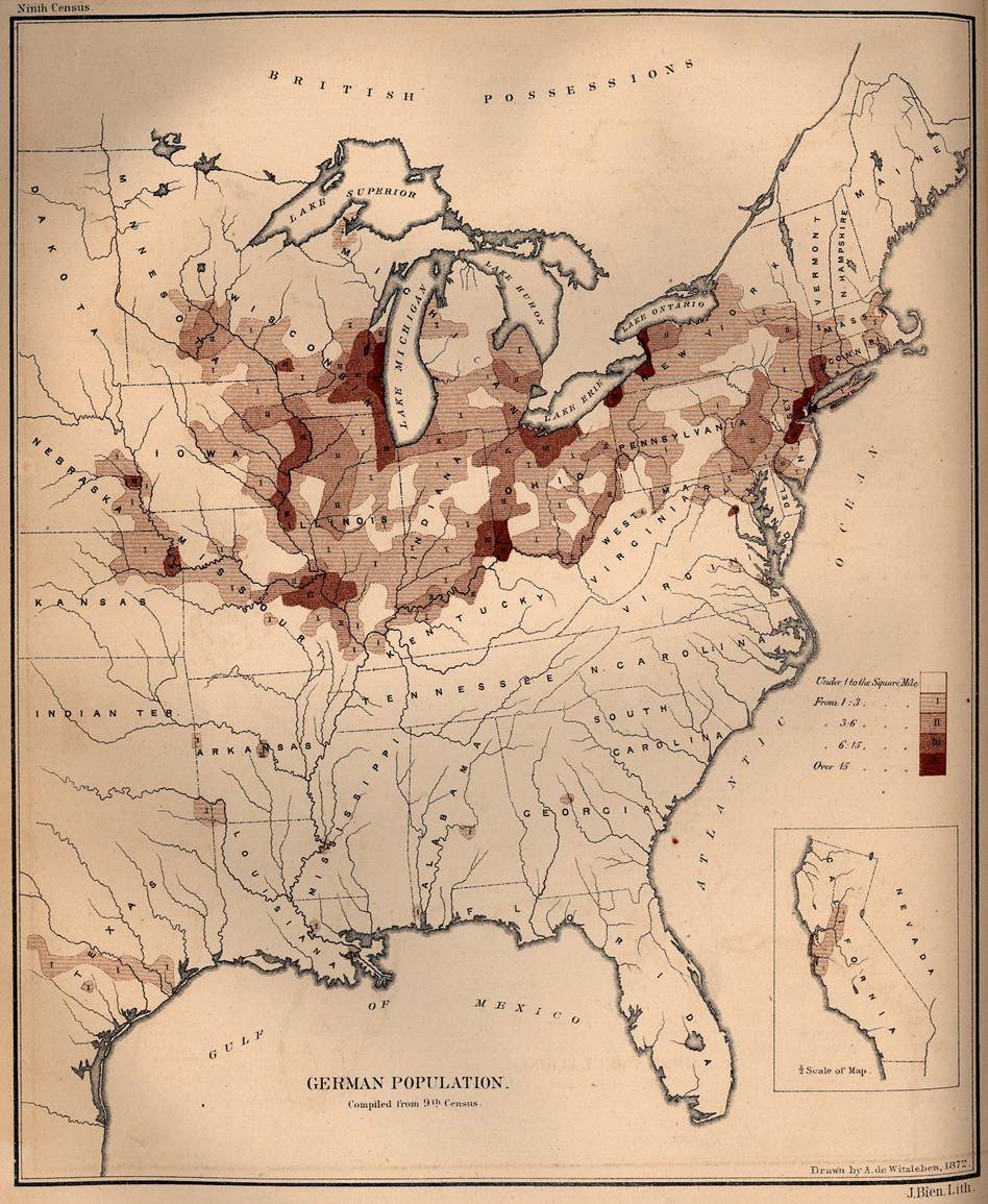 Emigranci z Niemiec w USA (dane z 1872 roku)