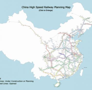 Planowana i w budowie kolei dużych prędkości w Chinach