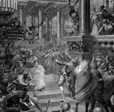 Król Szwecji Gustaw III zostaje postrzelony w operze w czasie maskarady