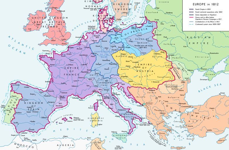 Imperium Napoleona u szczytu potęgi w 1812 roku