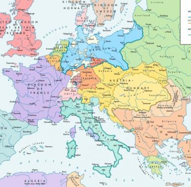 Mapa Europy w 1867 roku