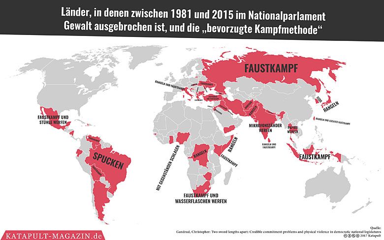 Bijatyki w parlamentach narodowych w latach 1981 i 2015.