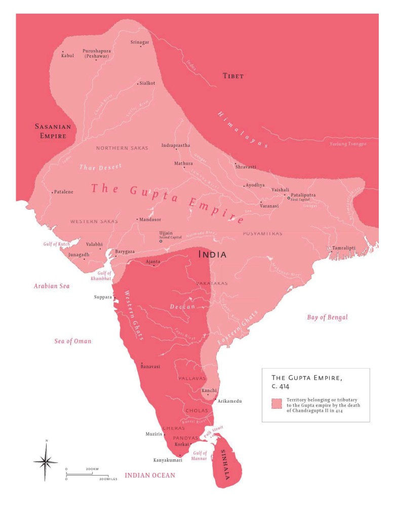 Imperium Gupta w Indiach u szczytu w 414 r. n.e.