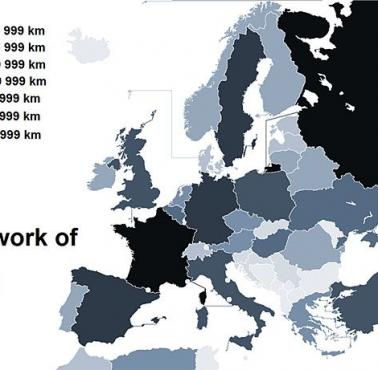 Kraje z najdłuższymi sieciami drogowymi w Europie