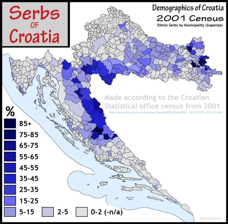 Serbowie w Chorwacji (spis ludności z 2001 roku)