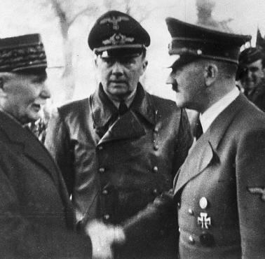  Spotkanie Adolfa Hitlera z prezydentem Francji, marszałkiem Philippe'em Pétainem tuż po przegranej wojnie