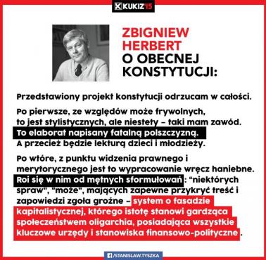 Ocena konstytucji III RP dokonana przez Zbigniewa Herberta