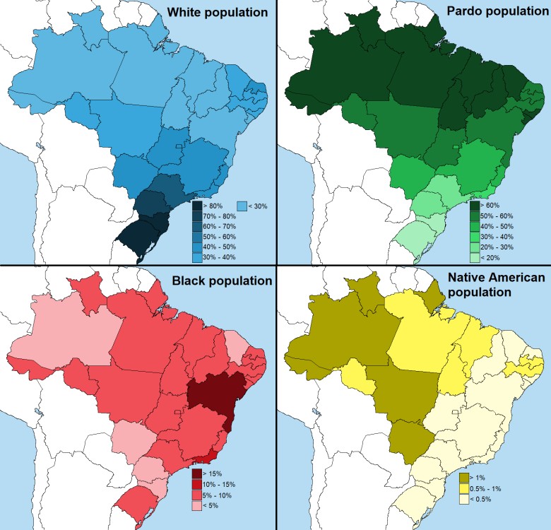 Rasowa mapa Brazylii
