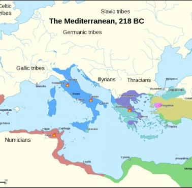 Morze Śródziemne w 218 wieku p.n.e.