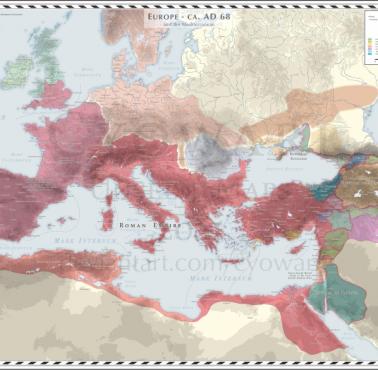 Mapa Europy z 68 roku