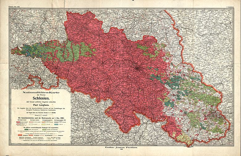 Mapa lingwistyczna Śląska w 1900 roku