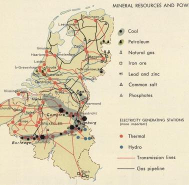 Surowce mineralne, produkcja energii w krajach Beneluksu (lata 60. XX wieku), 1967