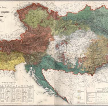 Etniczna mapa Austro-Węgier z 1855 roku