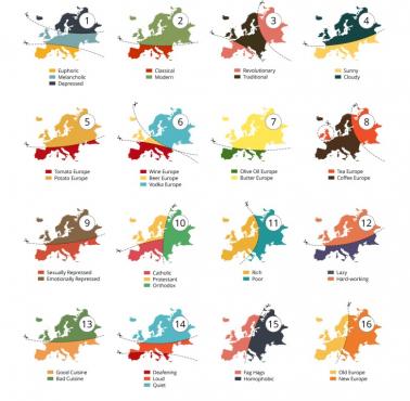 20 różnych podziałów Europy