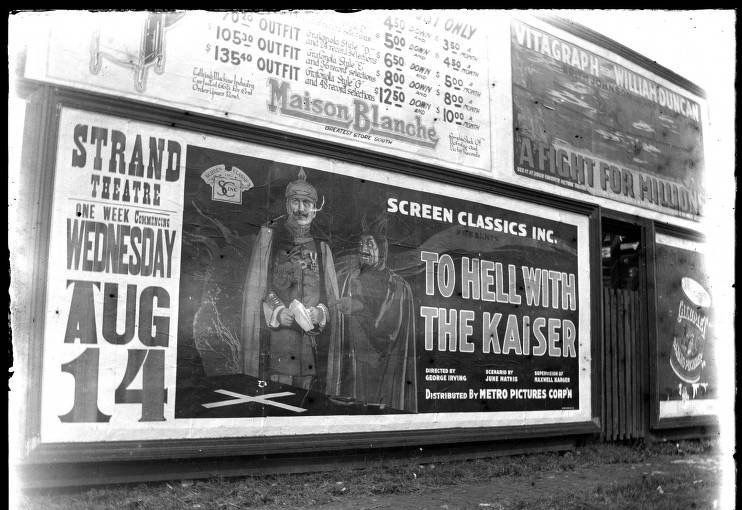 Plakat reklamujący film To Hell with the Kaiser (Nowy Orlean, USA)