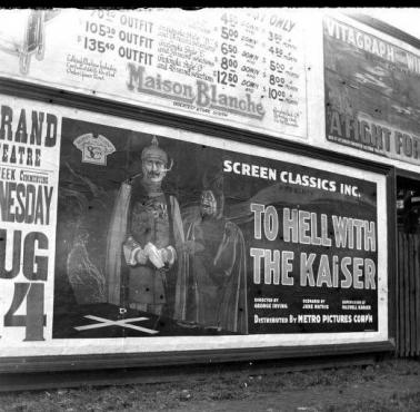 Plakat reklamujący film "To Hell with the Kaiser" (Nowy Orlean, USA)