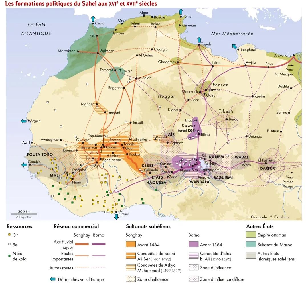 Mapa Afryki północnej w XVI i XVII wieku