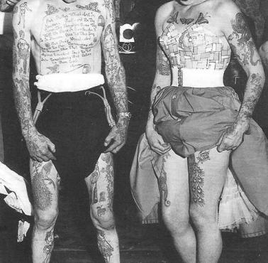 Członkowie klubu Bristol Tattoo, Wielka Brytania, 1950