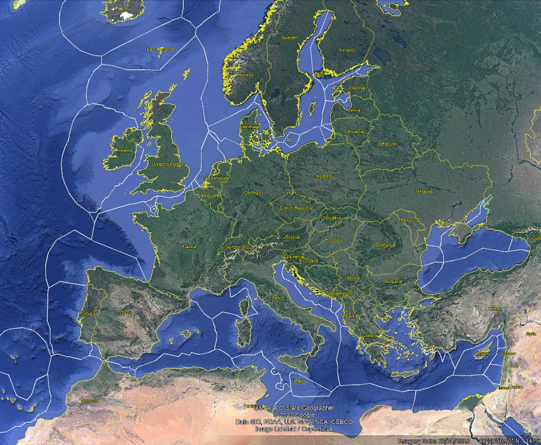 Wyłączna strefa ekonomiczna w Europie i Bliskim Wschodzie (EEZ - Exclusive Economic Zones)
