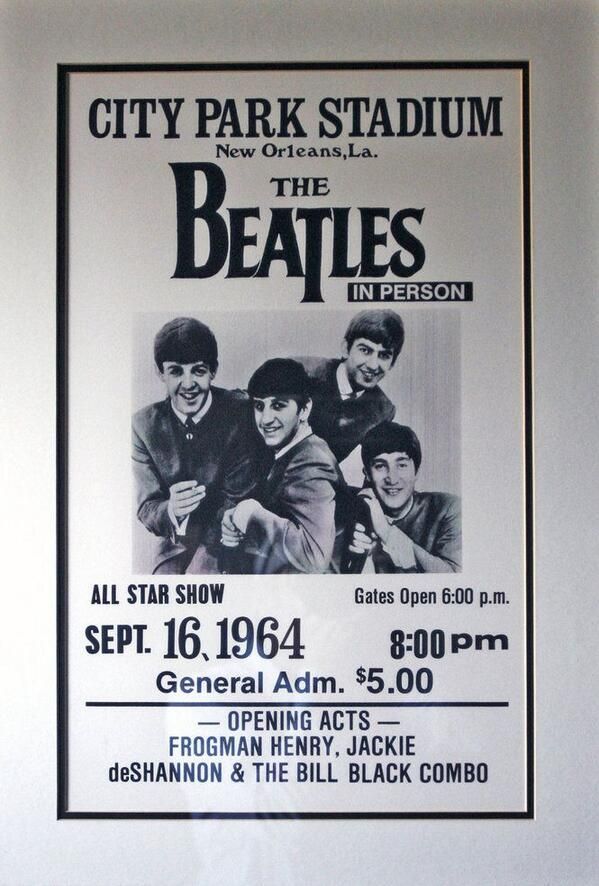 Plakat zapowiadający koncert zespołu The Beatles