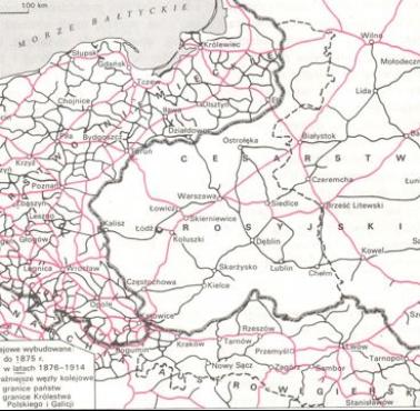 Sieć kolejowa zaboru pruskiego, austro-węgierskiego i rosyjskiego w 1914 roku
