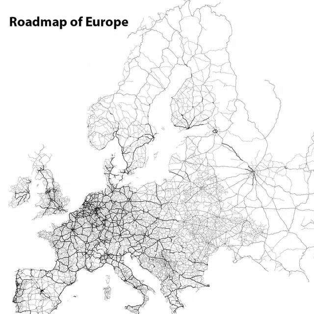 Sieć dróg (sieć transportowa, sieć drogowa) w Europie