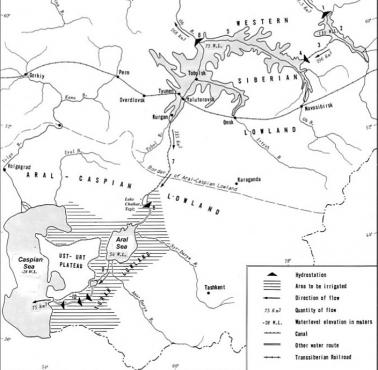 Proponowany plan odwrócenia rzek Ob i Jeniseju do Azji Środkowej (1949)