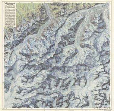 Mapa ukształtowania terenu wokół najwyższego szczytu Ameryki Północnej - McKinley (obecnie Denali)