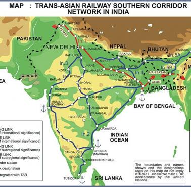 Trans-Asian Railway istniejąca i planowana