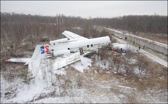 Na zdjęciu dagestański Tu-154M, który traci 2 silniki na 9 tys.m, zasilanie, nawigację i z pełnymi zbiornikami paliwa ,,ląduje.