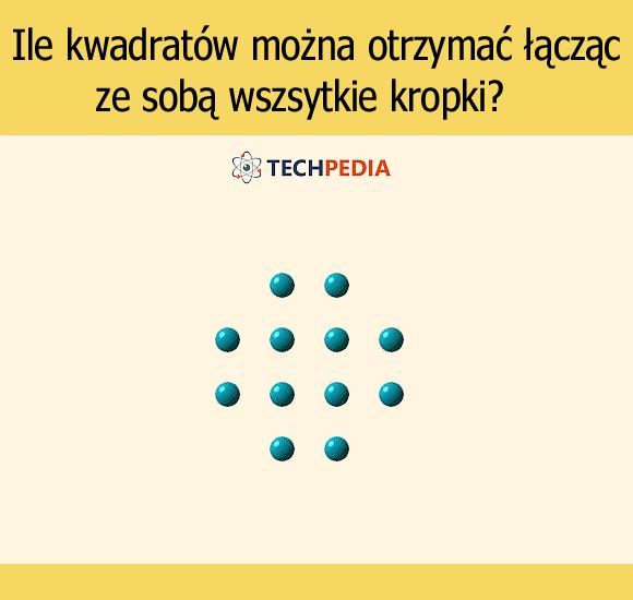 Ile kwadratów można otrzymać łącząc ze sobą wszsytkie kropki?