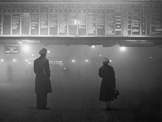 Smog w Londynie w 1959 roku (Stacja Liverpool)