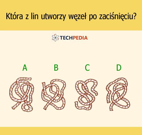Która z lin utworzy węzeł po zaciśnięciu?