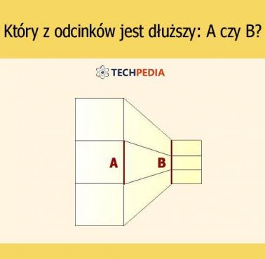 Który z odcinków jest dłuższy A czy B?