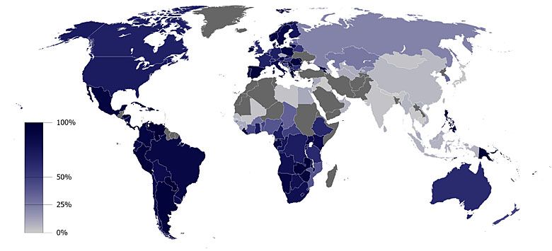 Chrześcijaństwo na świecie (dane CIA The world factbook)