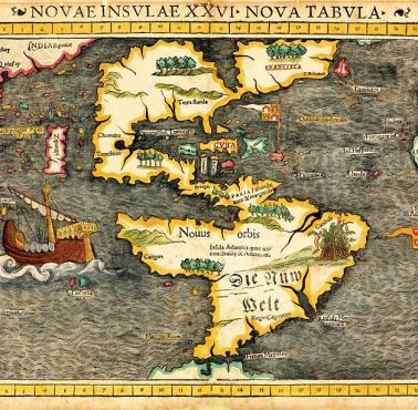 Mapa Nowego Świata (obu Ameryk) wydana w 1544 roku (lub 1540), autorstwa Sebastiana Münstera