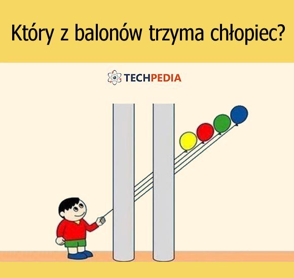 Który z balonów trzyma chłopiec?