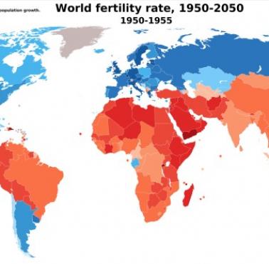 Dzietność w poszczególnych państwach świata 1955 - 1955