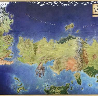 Mapa świata z serii książek George R.R. Martina "The World of Ice & Fire"