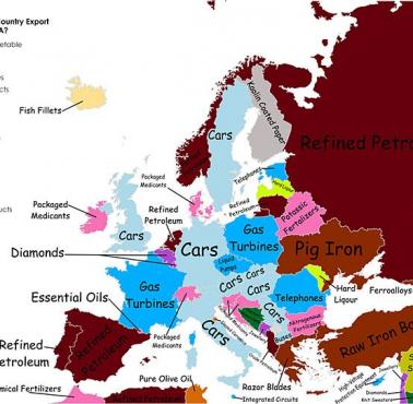 Co eksportują z USA poszczególne kraje Europy