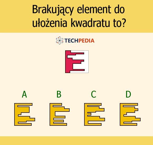 Brakujący element do ułożenia kwadratu to?