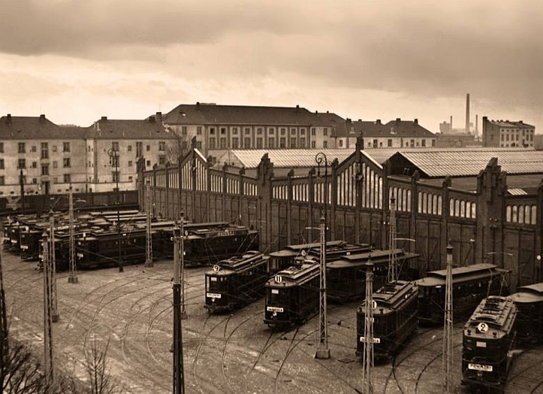 Zajezdnia tramwajów na Woli w Warszawie w 1936 roku