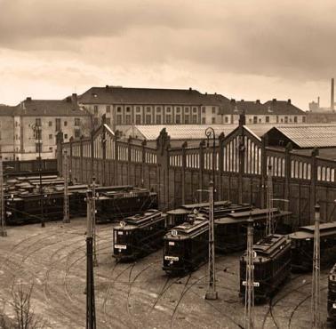 Zajezdnia tramwajów na Woli w Warszawie w 1936 roku