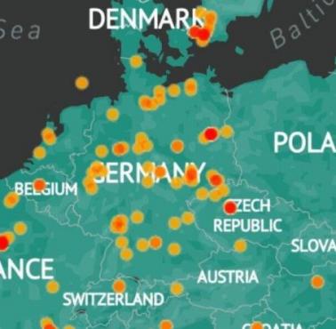 Mapa ataków terrorystycznych w Europie