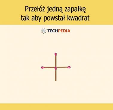 Przełóż jedną zapałkę, tak aby powstał kwadrat