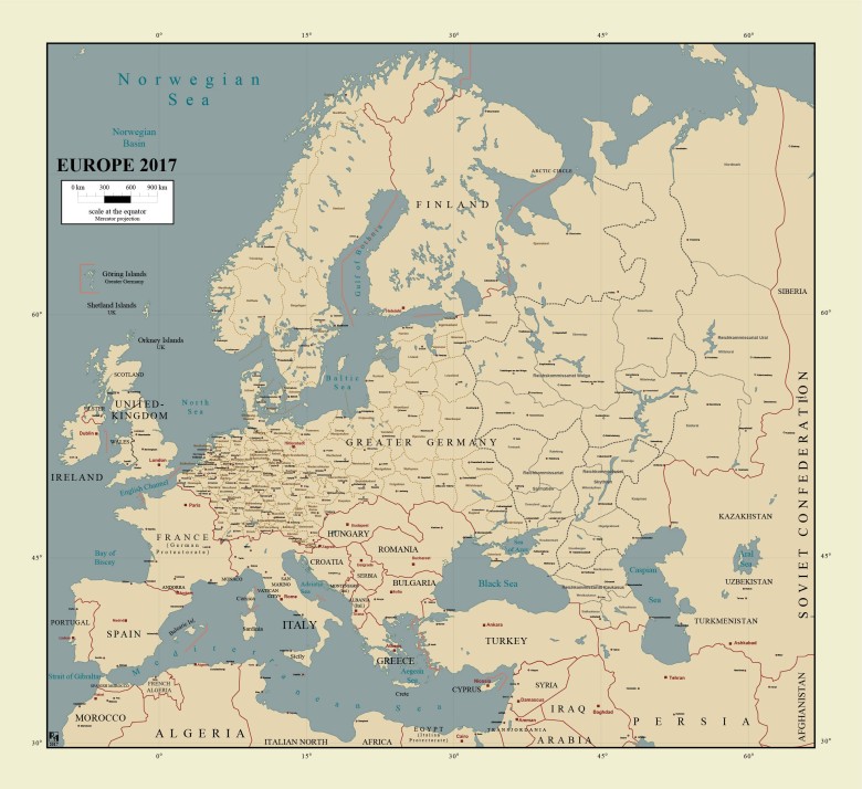 Jak wyglądałaby mapa Europy, gdyby USA nie weszły do wojny i III Rzesza wygrałaby II wojnę