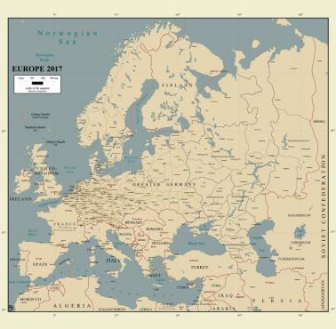 Jak wyglądałaby mapa Europy, gdyby USA nie weszły do wojny i III Rzesza wygrałaby II wojnę