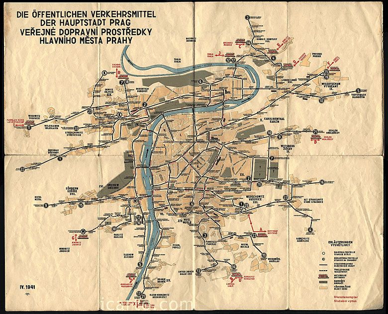 Transport publiczny w Pradze podczas okupacji niemieckiej w 1941 roku