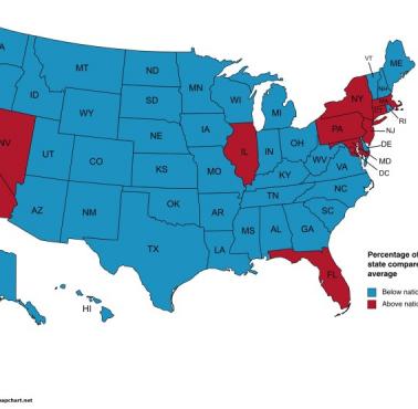 Procent Żydów w poszczególnych stanach USA (powyżej średniej)